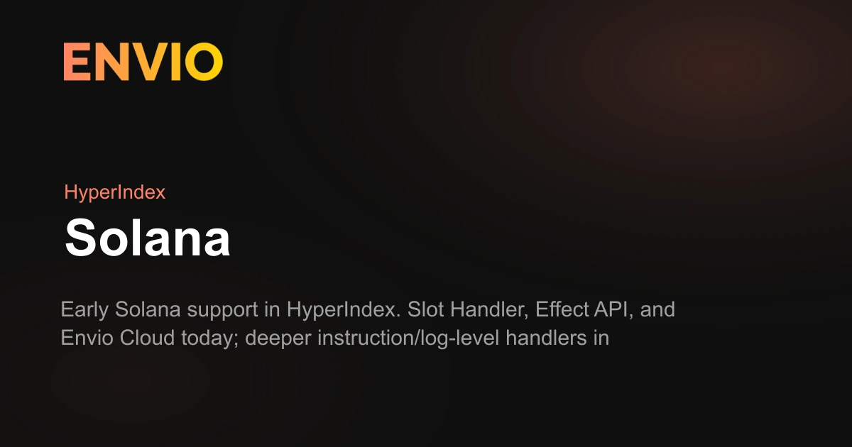 Indexing Solana programs at the instruction level with HyperIndex