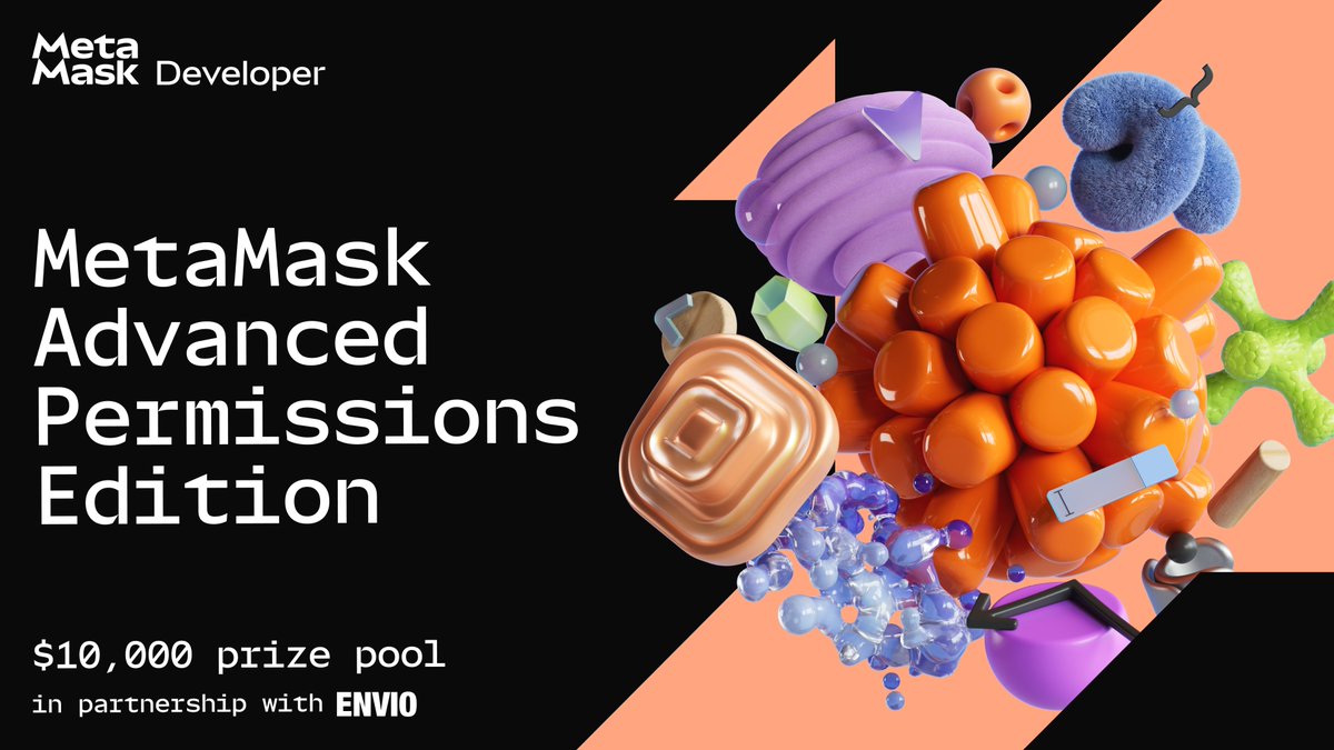 MetaMask Advanced Permissions Edition hackathon banner with $10,000 prize pool in partnership with Envio